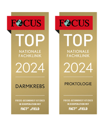 FOCUS-Siegel "Top Nationale Fachklinik 2024 für Darmkrebs und Proktologie"