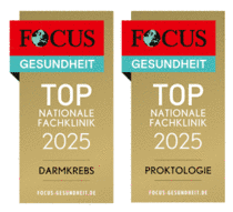 FOCUS-Siegel "Top Nationale Fachklinik 2025 für Darmkrebs und Proktologie"