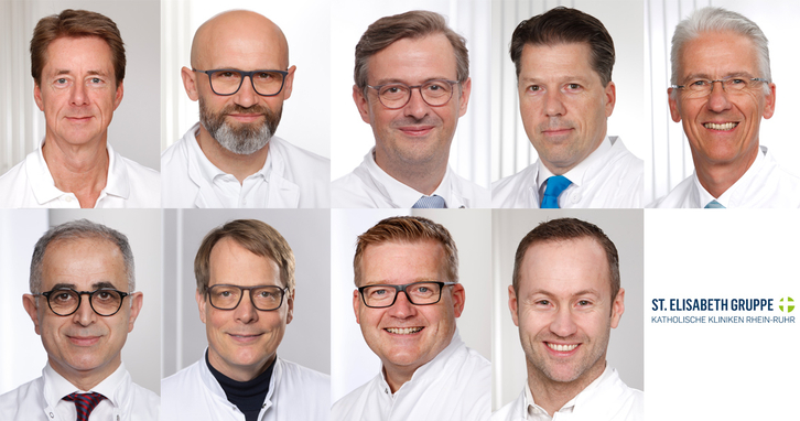 Collage der ausgezeichneten Ärzte der St. Elisabeth Gruppe – Katholische Kliniken Rhein-Ruhr.