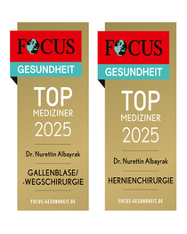 FOCUS-Siegel "Top Mediziner 2025 für Gallenblasenchirugie und Hernienchirugie"