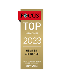 FOCUS-Siegel "Top Mediziner 2023 für Hernienchirurgie"