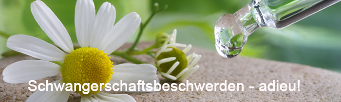 Alternative Heilmethoden, z. B. Blütenextrakte, zur Linderung von Schwangerschaftsbeschwerden