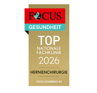 FOCUS-Siegel "Nationale Fachklinik 2026 Hernienchirurgie"